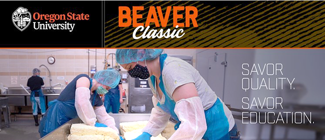 Image of students working in OSU Creamery making Beaver Classic cheese, part of expanded Beaver Classic brand
