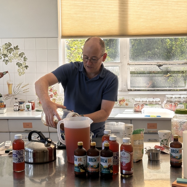 Dr. Curtin conducting a kombucha workshop